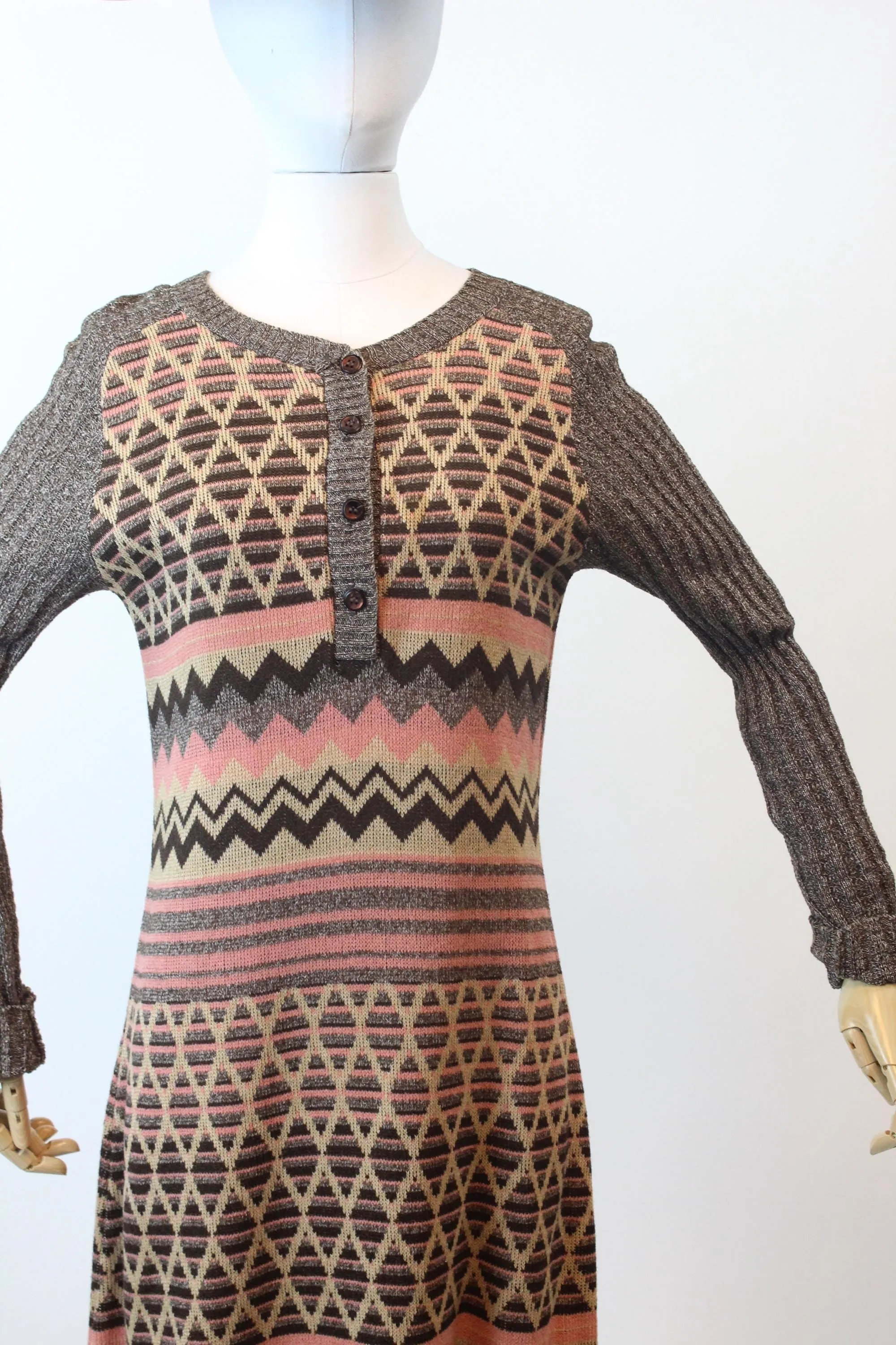 1970s 1971 GIORGIO di SANT'ANGELO knit dress small medium | new fall winter