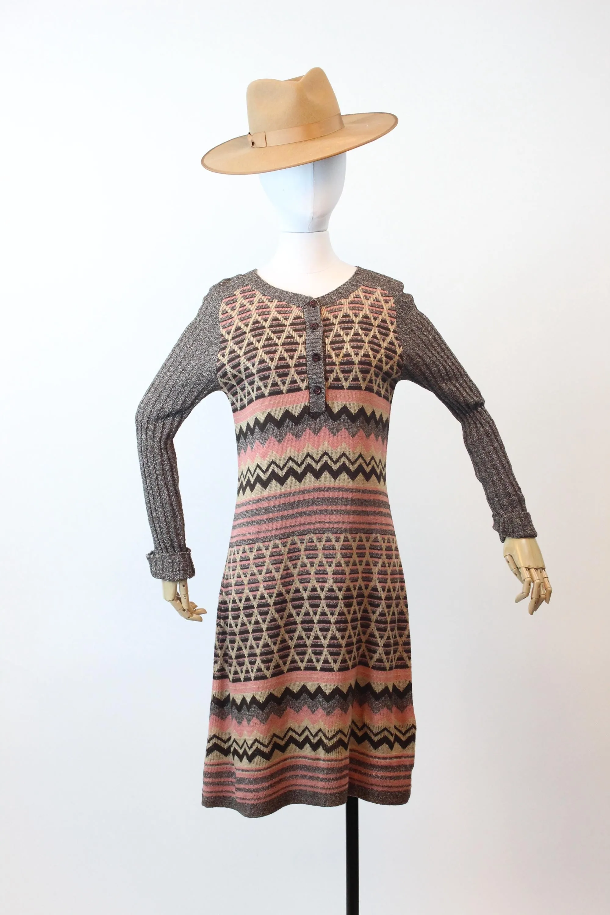 1970s 1971 GIORGIO di SANT'ANGELO knit dress small medium | new fall winter