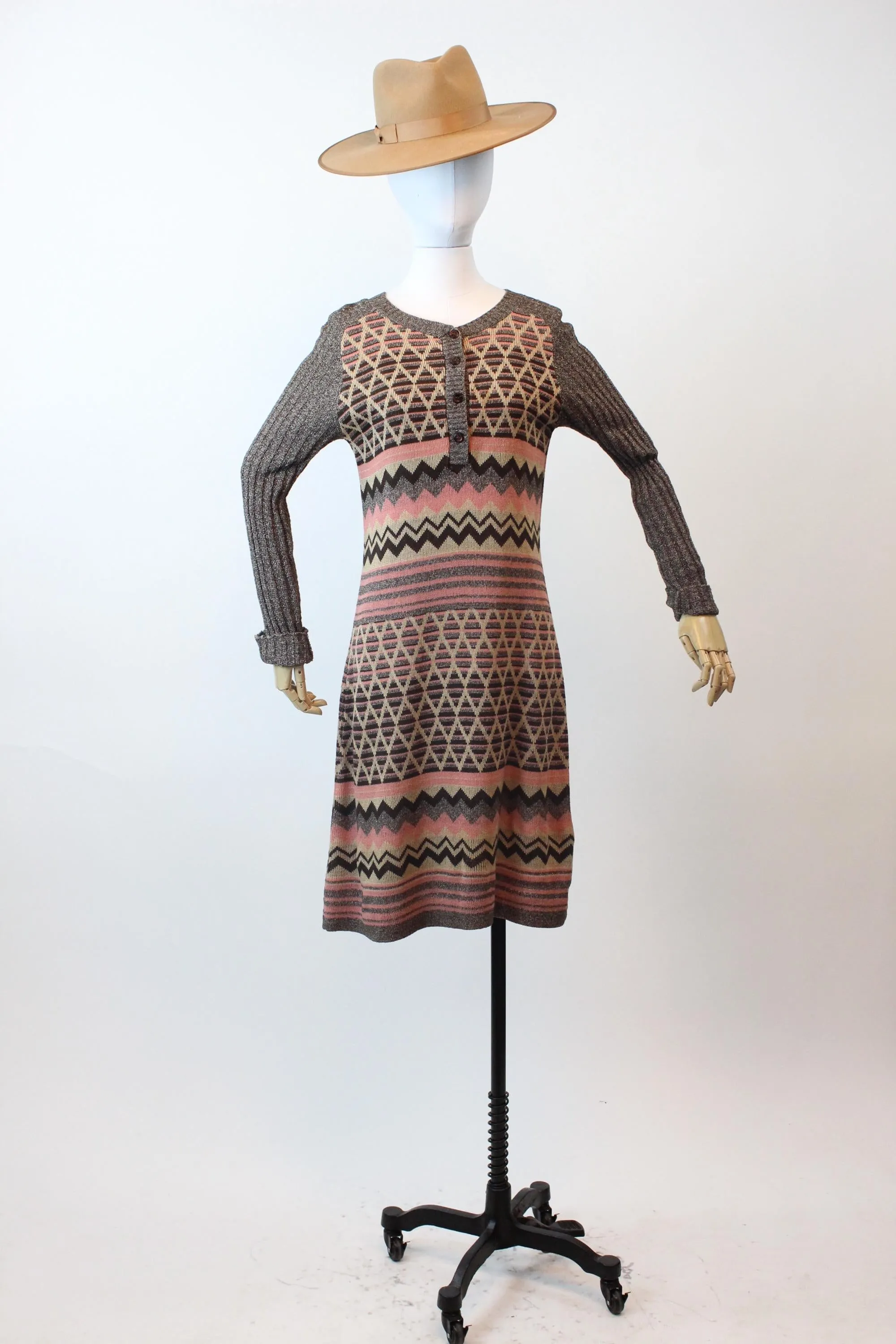 1970s 1971 GIORGIO di SANT'ANGELO knit dress small medium | new fall winter