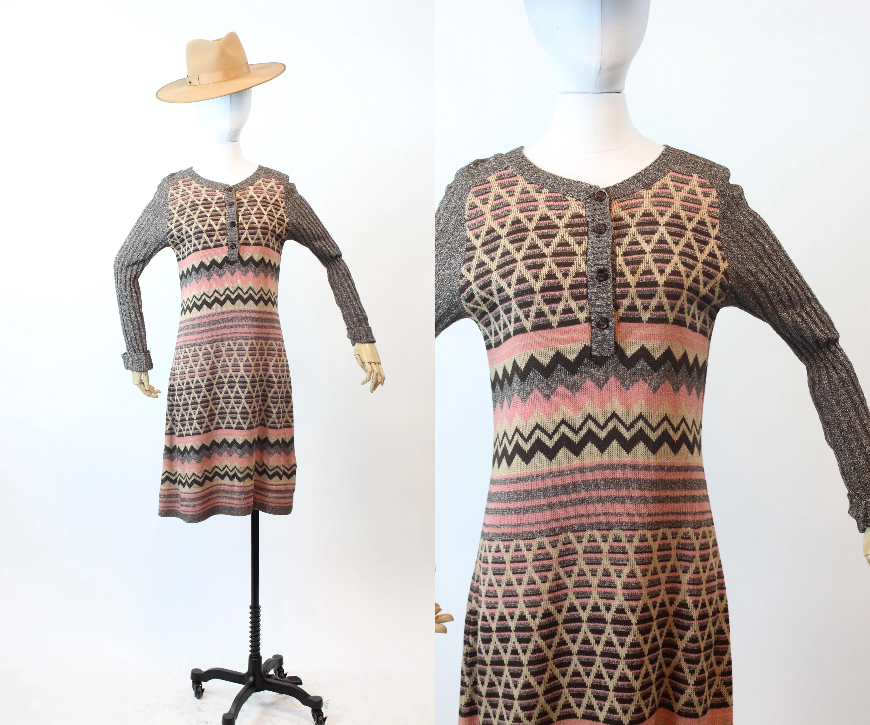 1970s 1971 GIORGIO di SANT'ANGELO knit dress small medium | new fall winter