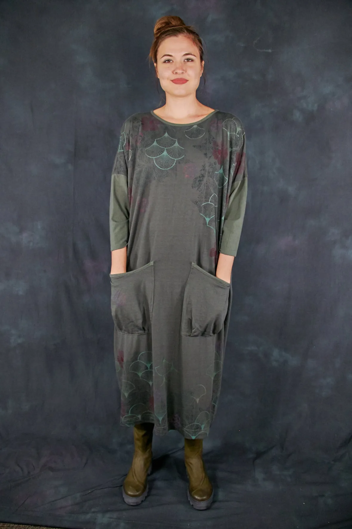 2303 Mariposa Dress Cotton Bamboo Army Green-P