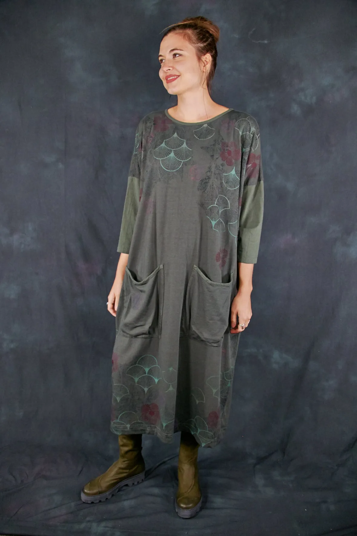 2303 Mariposa Dress Cotton Bamboo Army Green-P