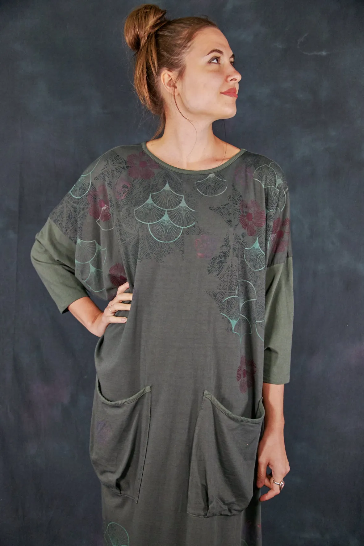 2303 Mariposa Dress Cotton Bamboo Army Green-P