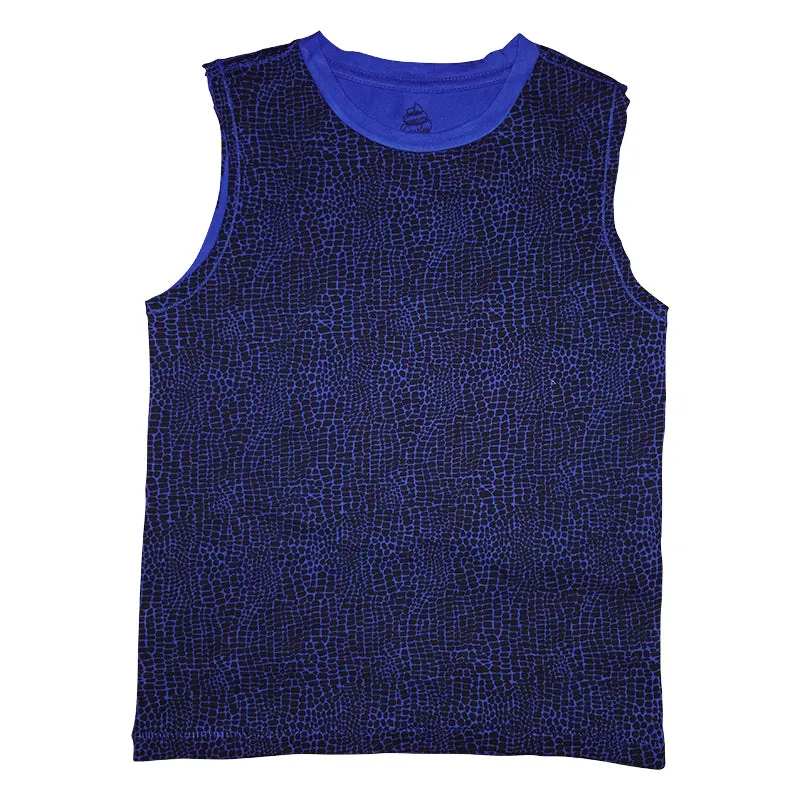 Alligator Print Sleeveless Tee in Electric