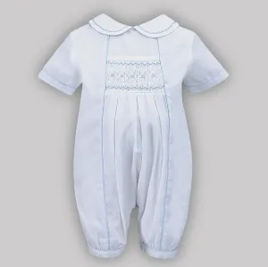 Baby Boy Christening Romper - Sarah Louise C3000 White / Blue