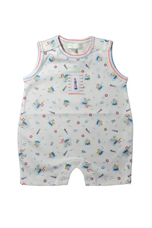 Baby Boy's Nautical Bear Print Romper