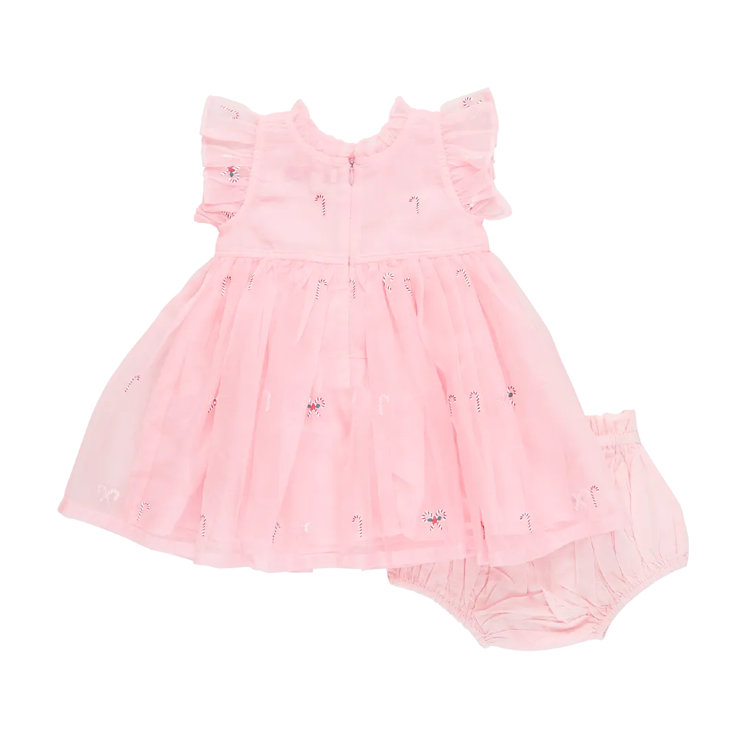 Baby Girls Organza Jennifer Dress Set - Cotton Candy Cane ||  Pink Chicken