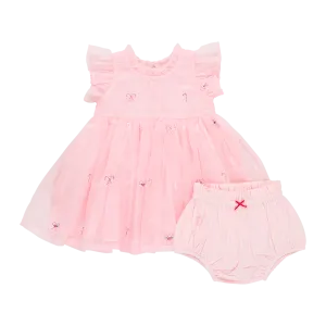 Baby Girls Organza Jennifer Dress Set - Cotton Candy Cane ||  Pink Chicken