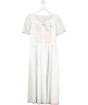 bamford x Martha Ward White organic cotton Smock Day Dress UK S