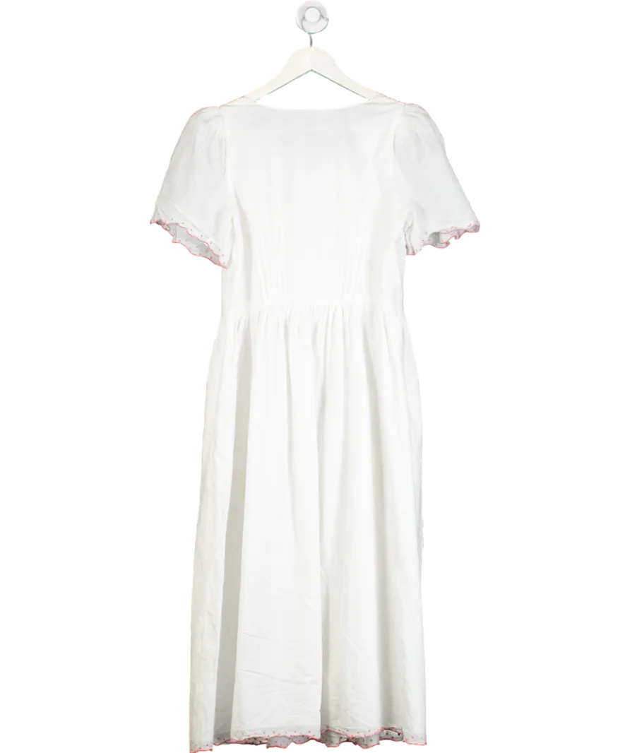 bamford x Martha Ward White organic cotton Smock Day Dress UK S