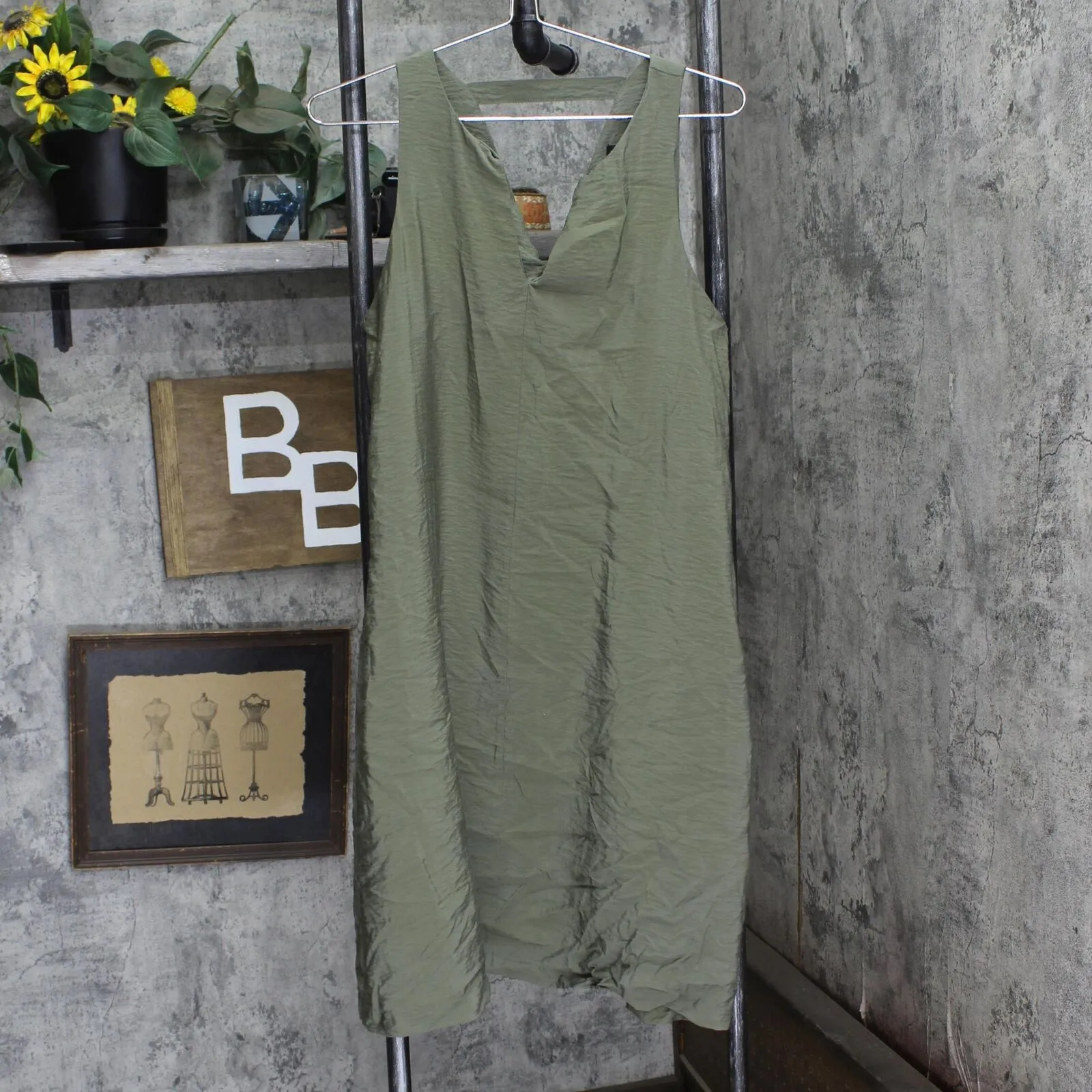 Banana Republic Womens A-Line Dress with Pockets 1678d3775f1c95 Green L