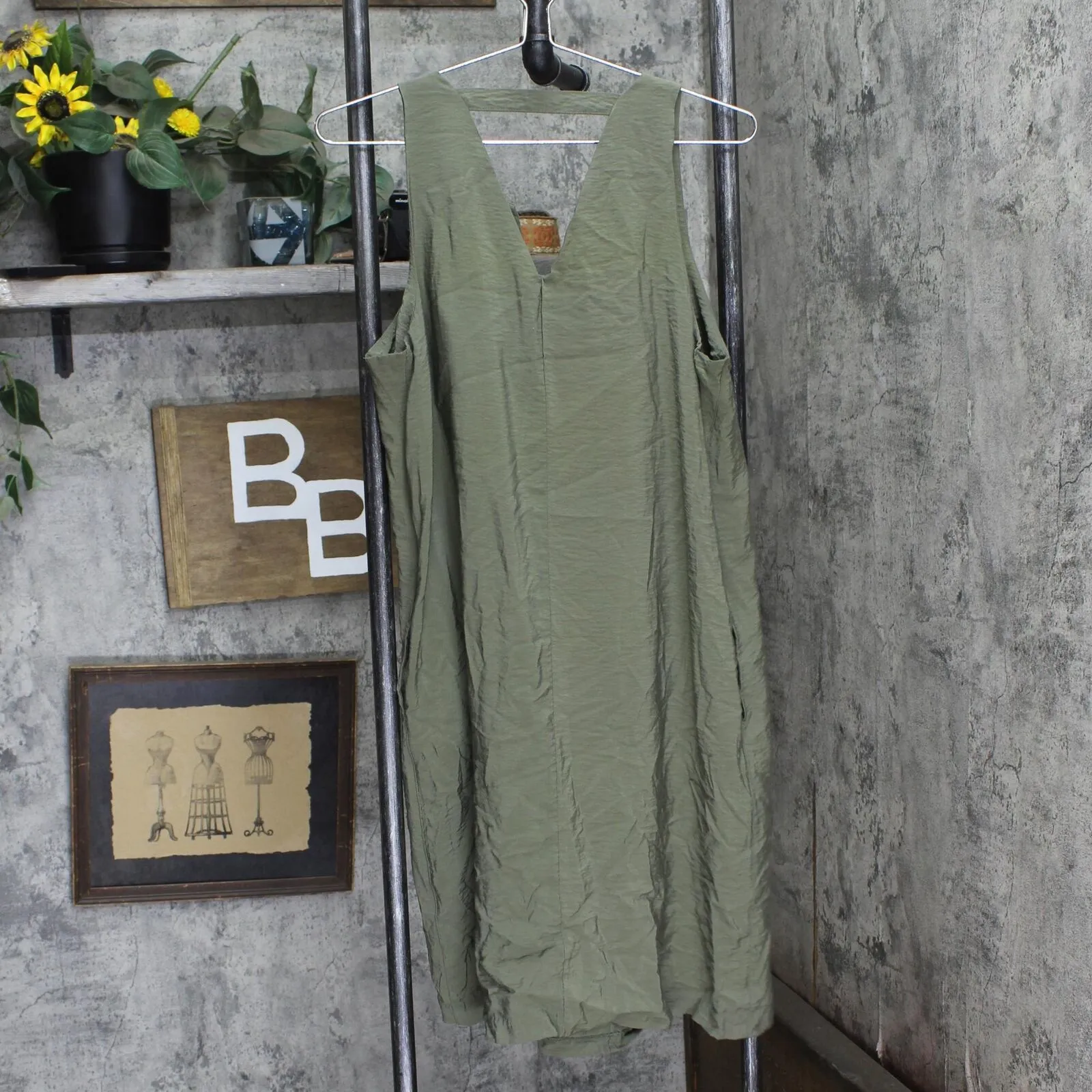 Banana Republic Womens A-Line Dress with Pockets 1678d3775f1c95 Green L
