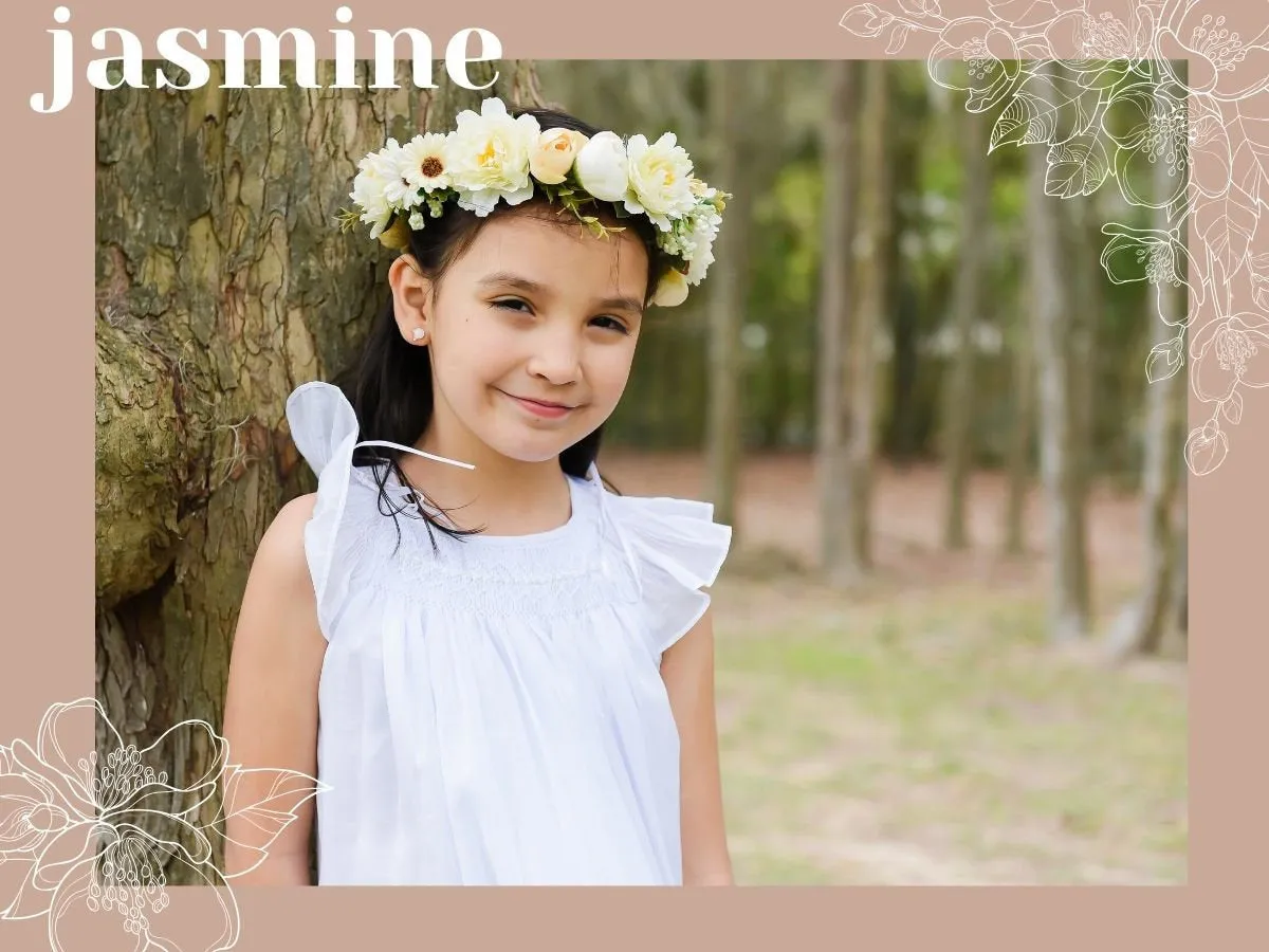 Bishop Flower Girl  Dresses White Cotton Fabric, Angel Slevees ,  Smocked Dresses, Hand Made