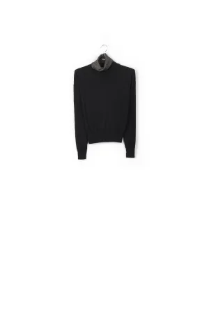 Black and off-white ruffle sleeved midi dress