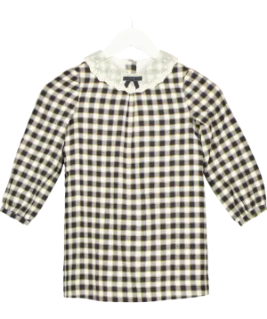 Bonpoint Blue Cotton Checked Dress 6 Years