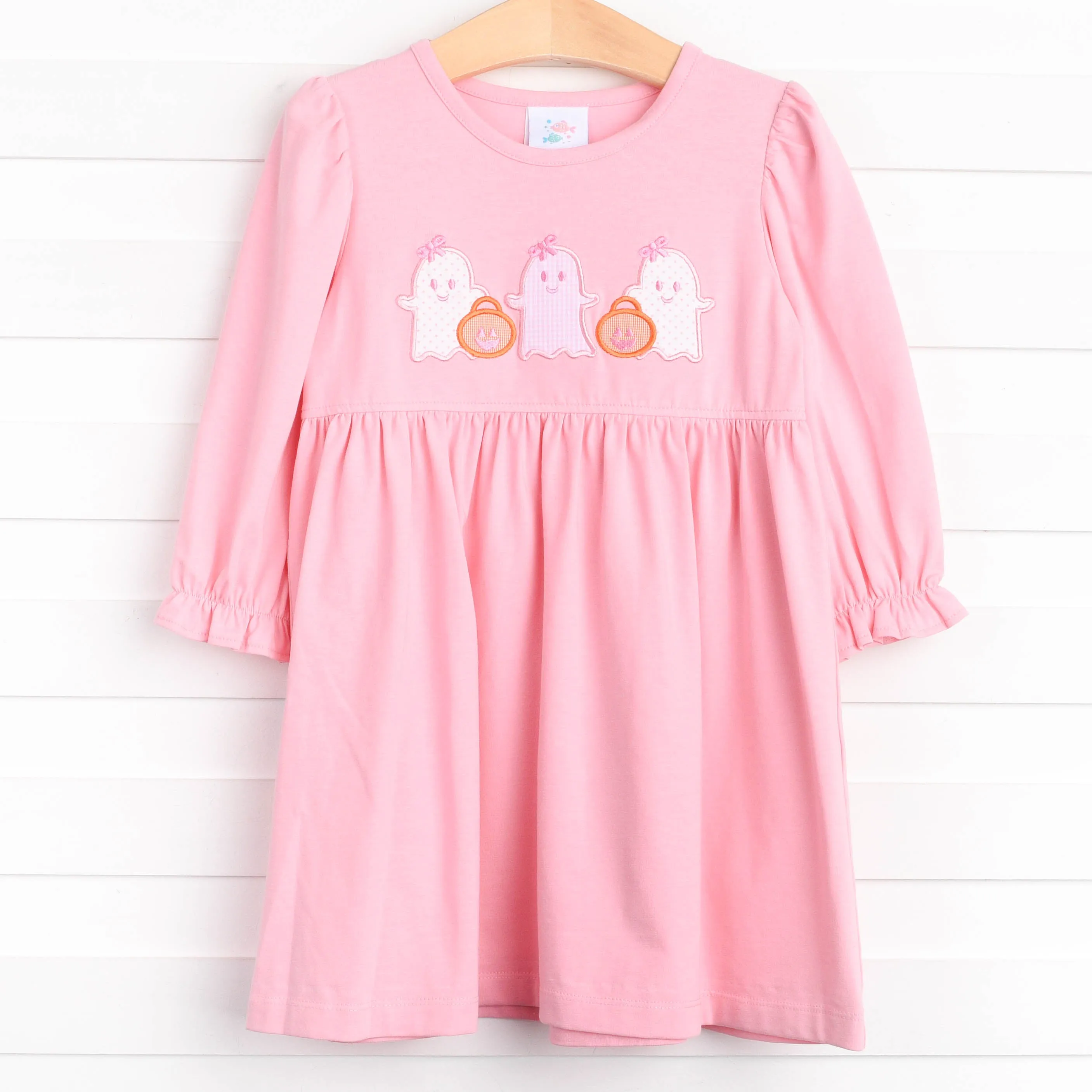 Boo Buddies Applique Dress, Pink