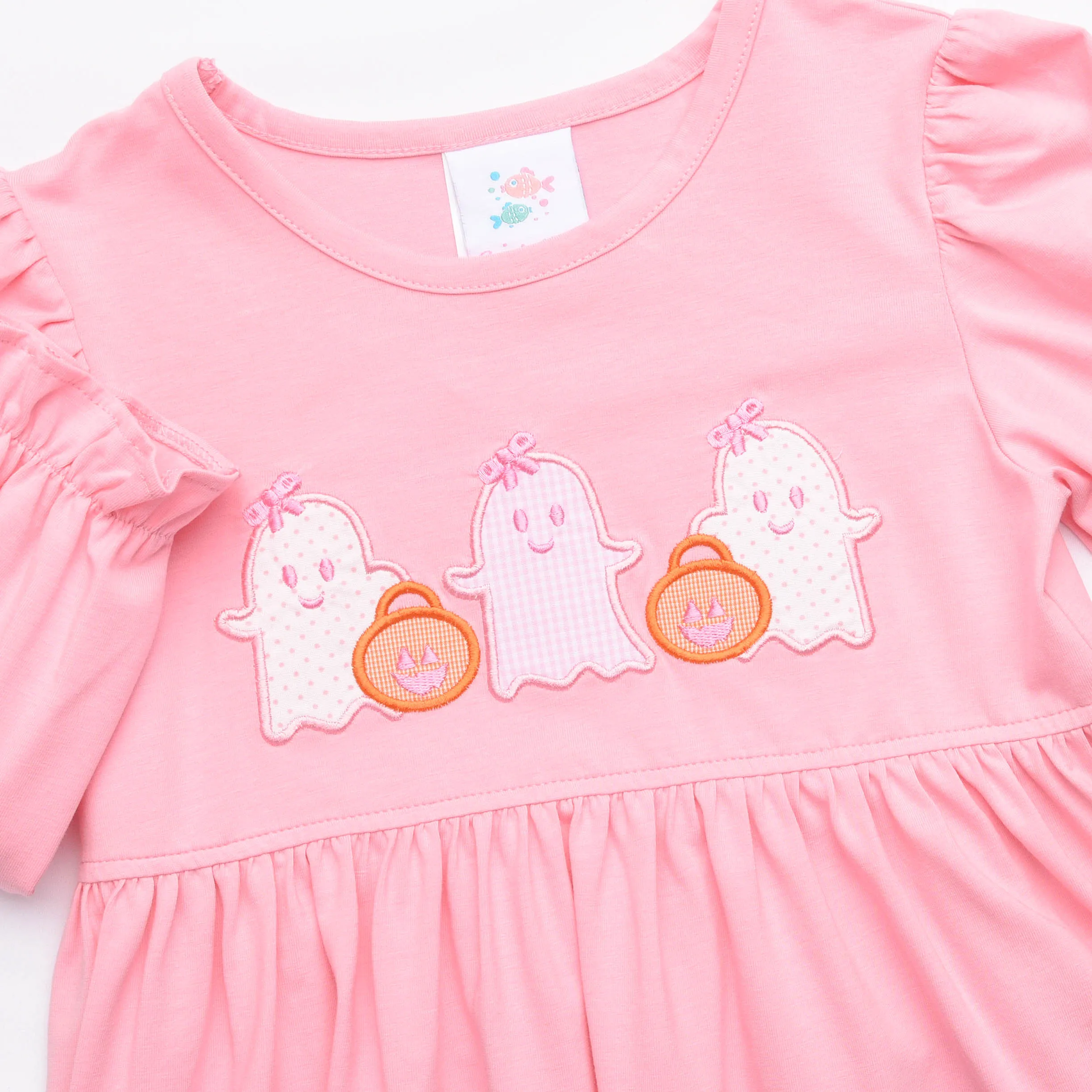 Boo Buddies Applique Dress, Pink