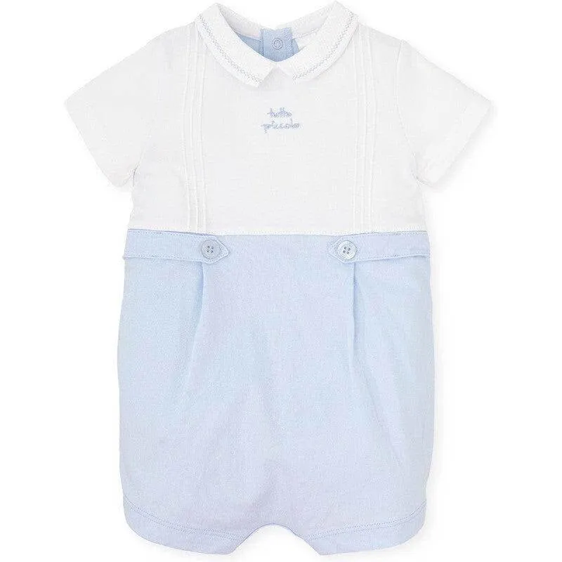 Boys Blue & White Romper