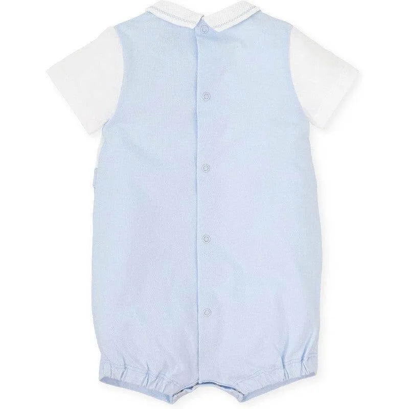 Boys Blue & White Romper