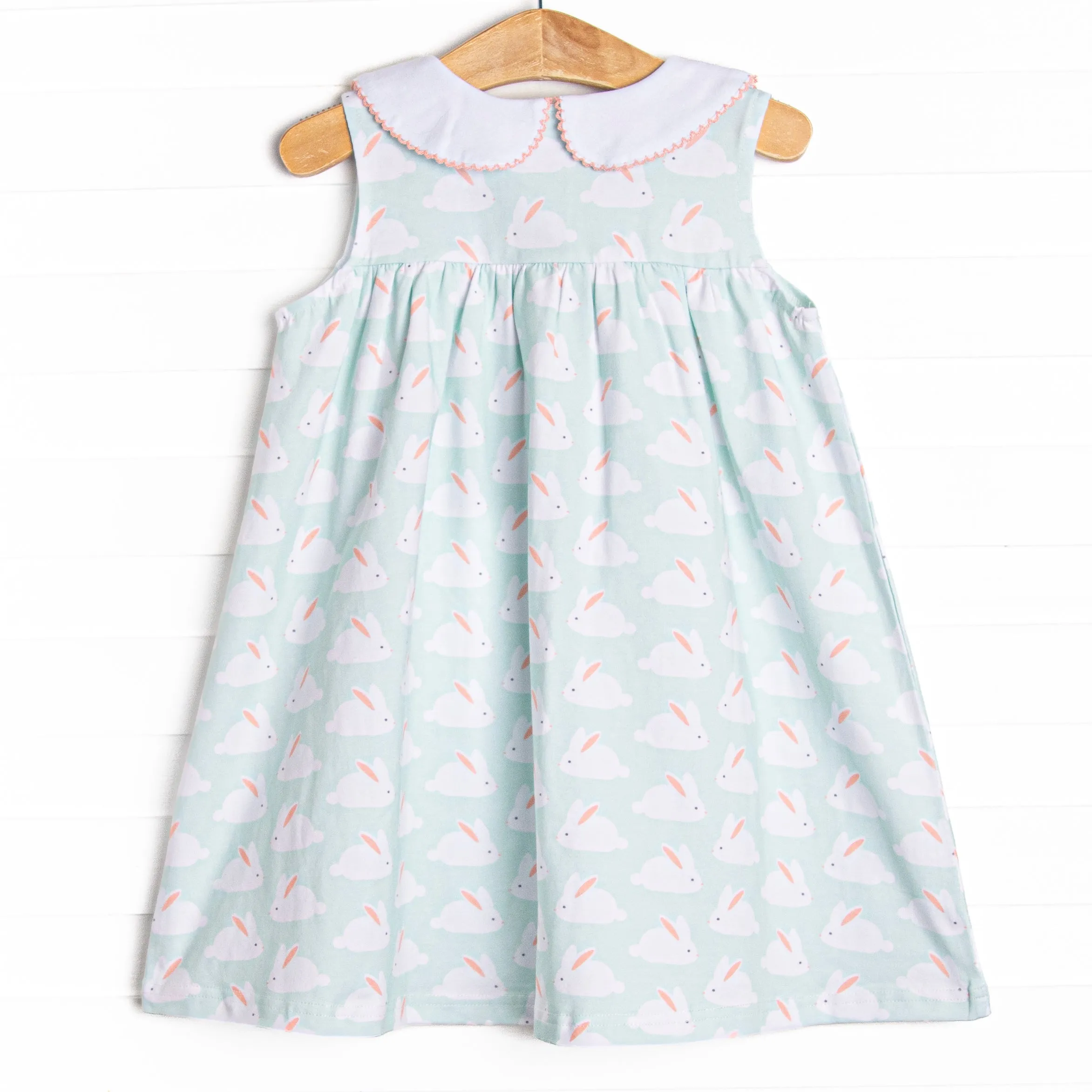 Bunny Hop Button Dress, Mint