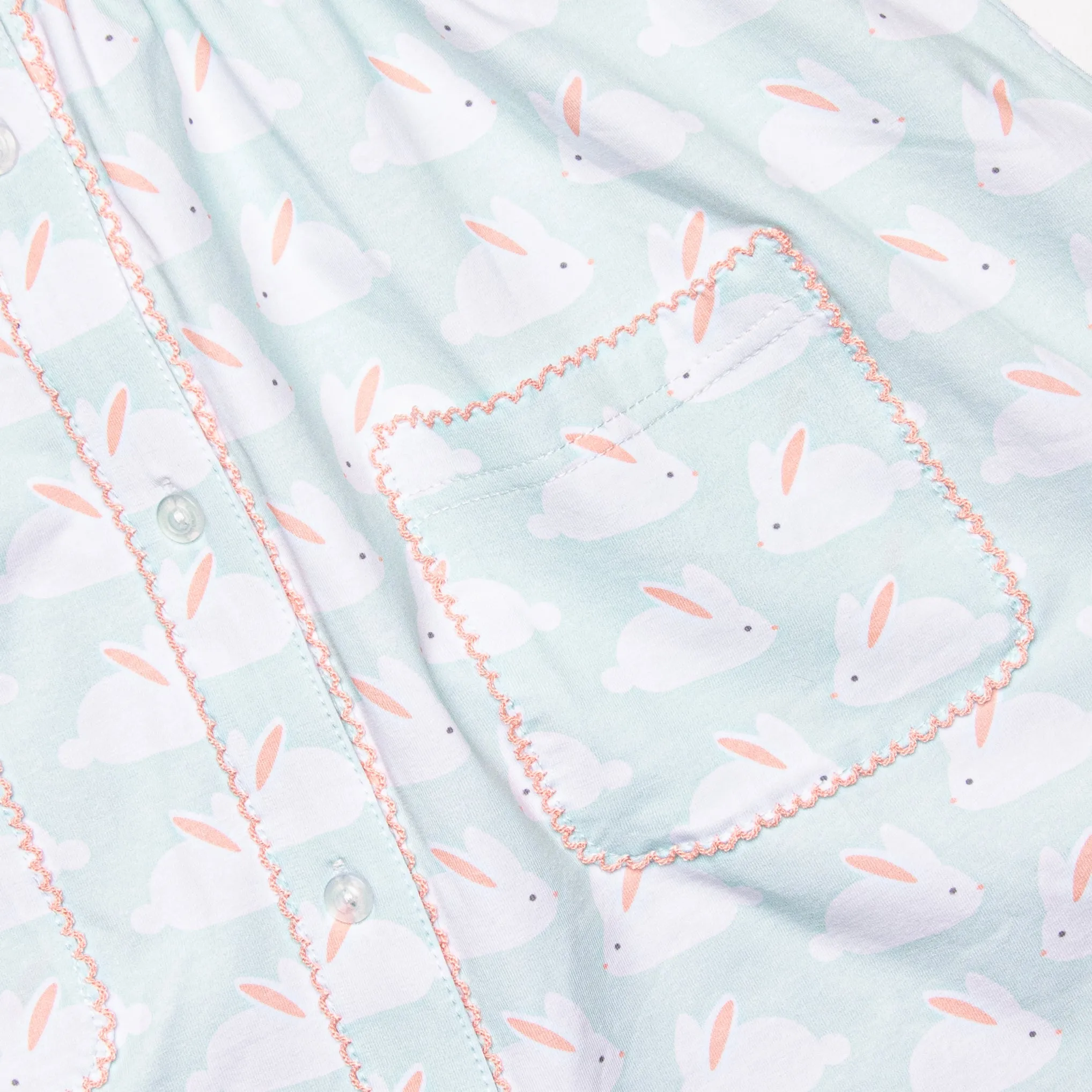 Bunny Hop Button Dress, Mint