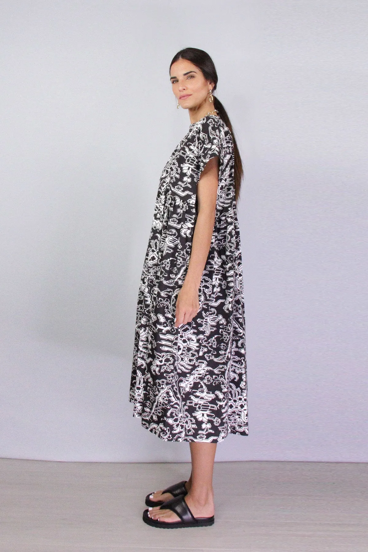 Caccia Dress in Black Multi