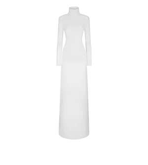 Cashmere Knit Evening Dress With Shoulder Pads
