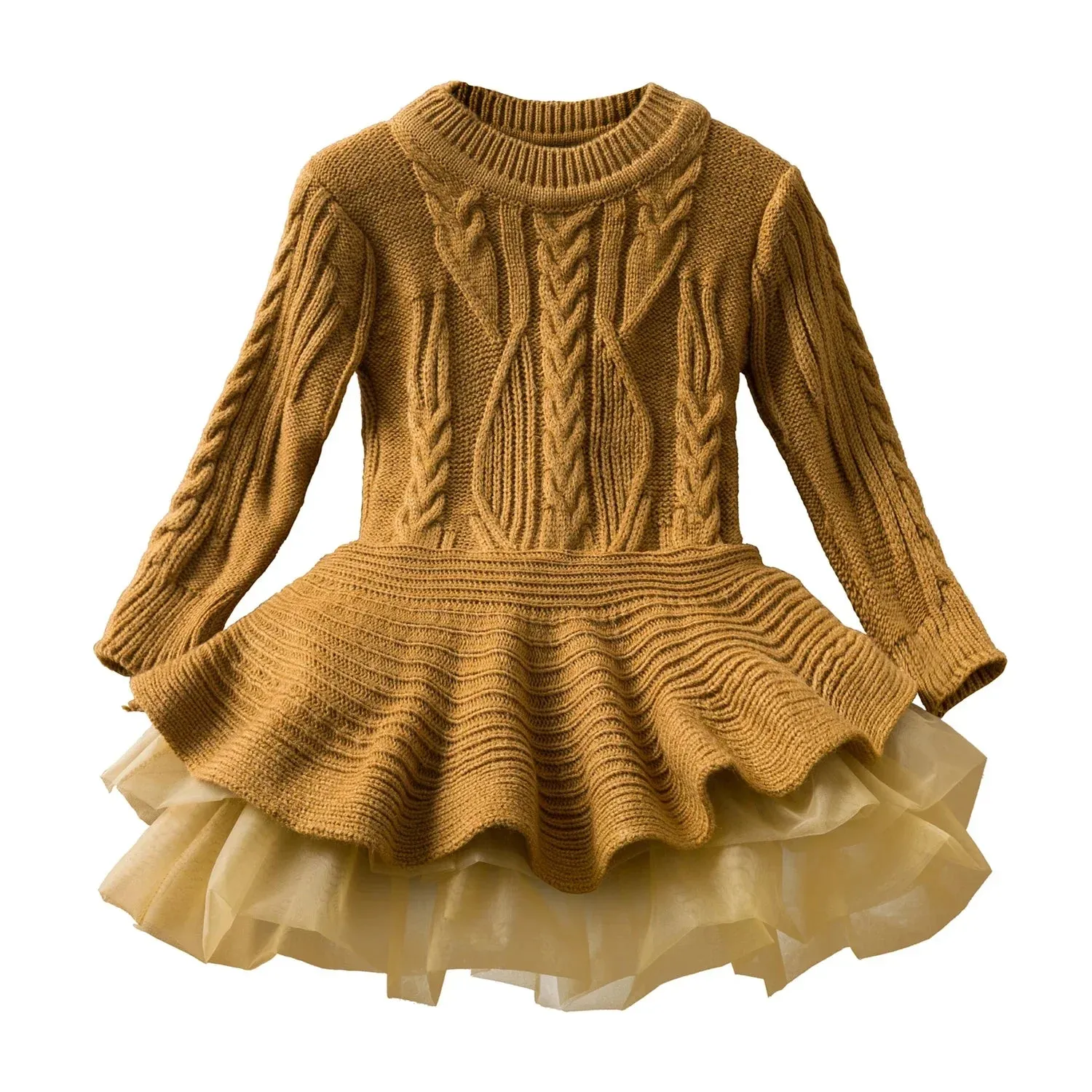 Children's Red Christmas Party Winter Knit Dresses