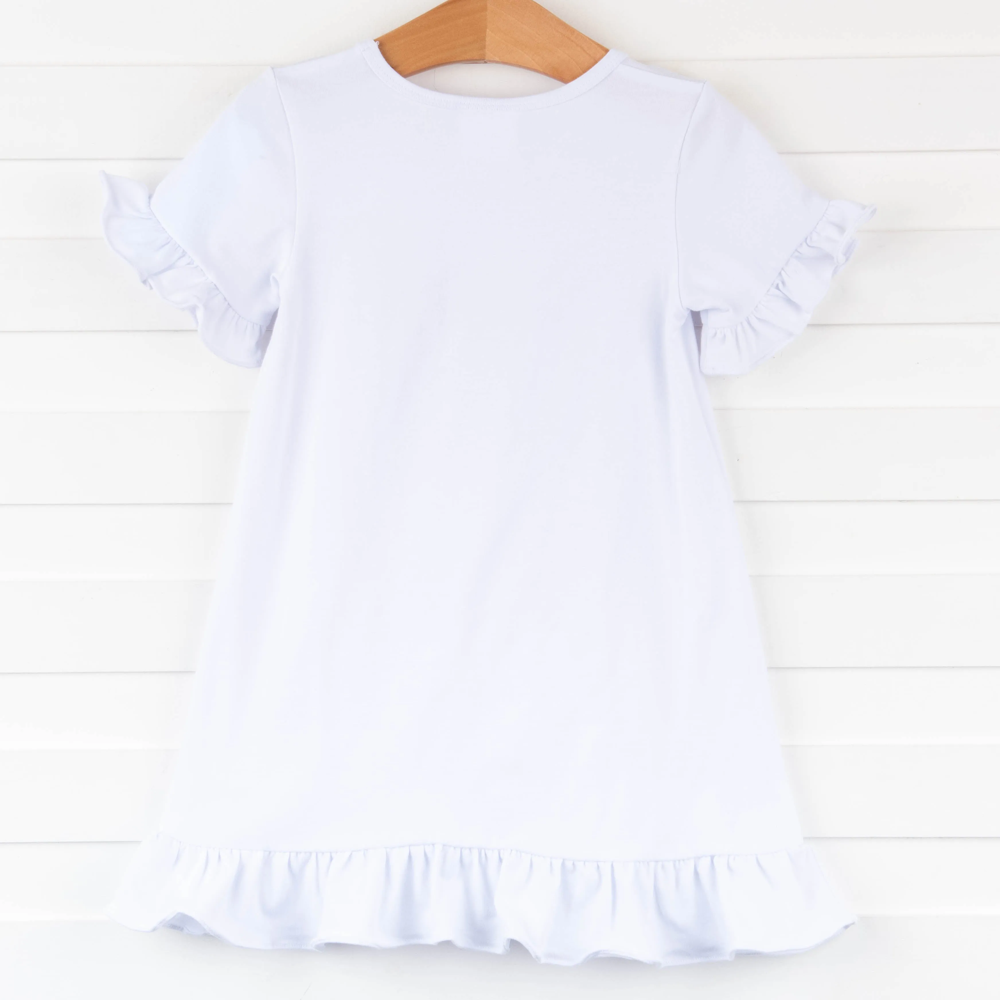 Clover Cutie Applique Dress, White