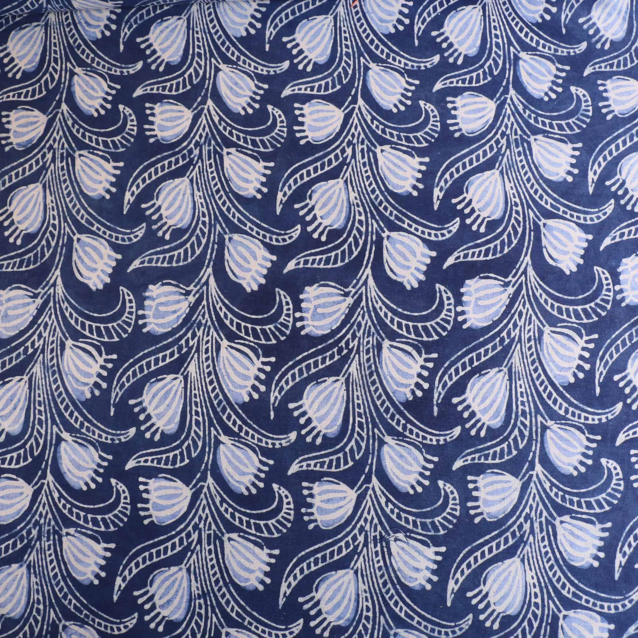 Cotton Voile - Indigo Hand block print