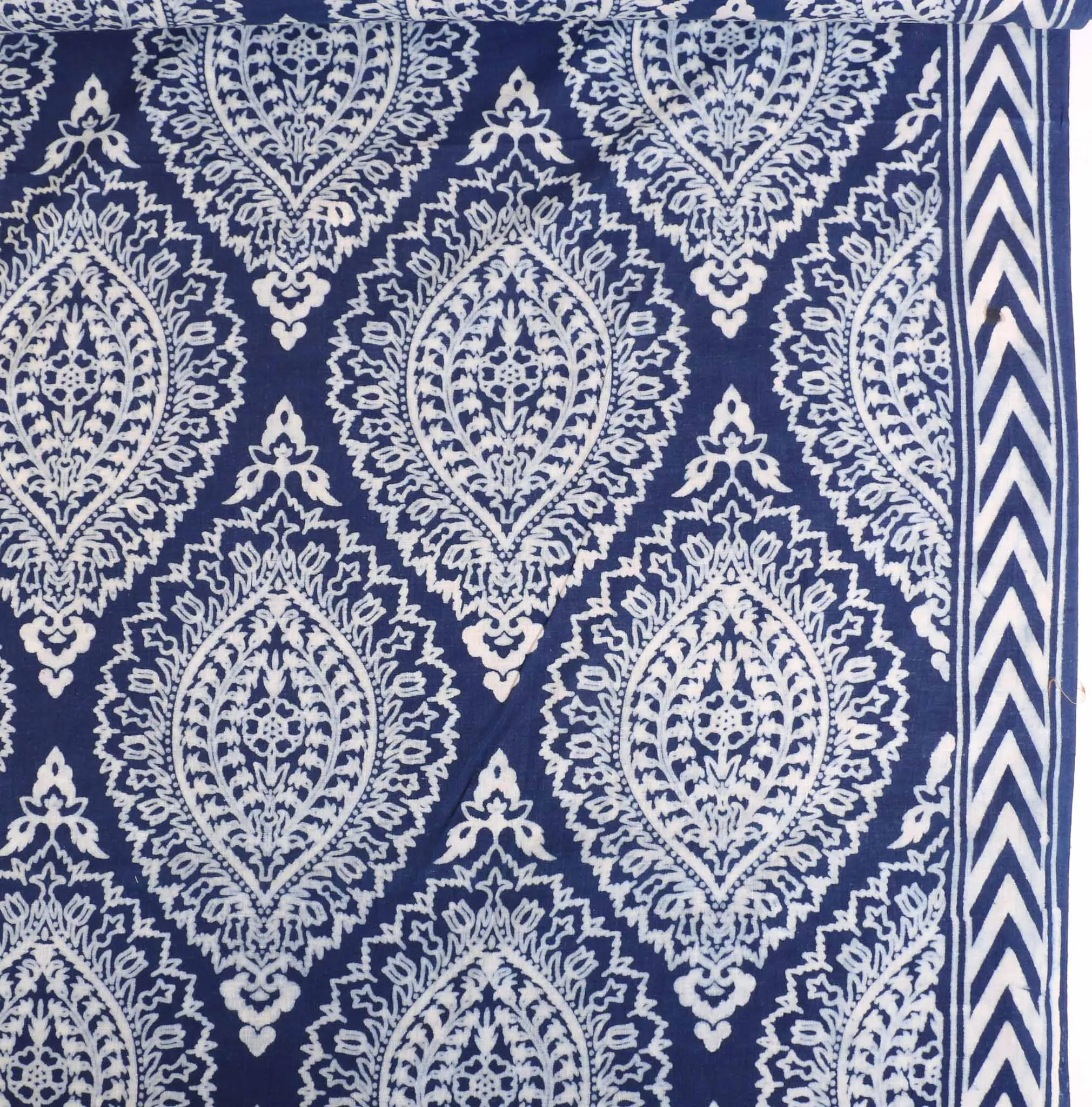 Cotton Voile - Indigo Hand block print