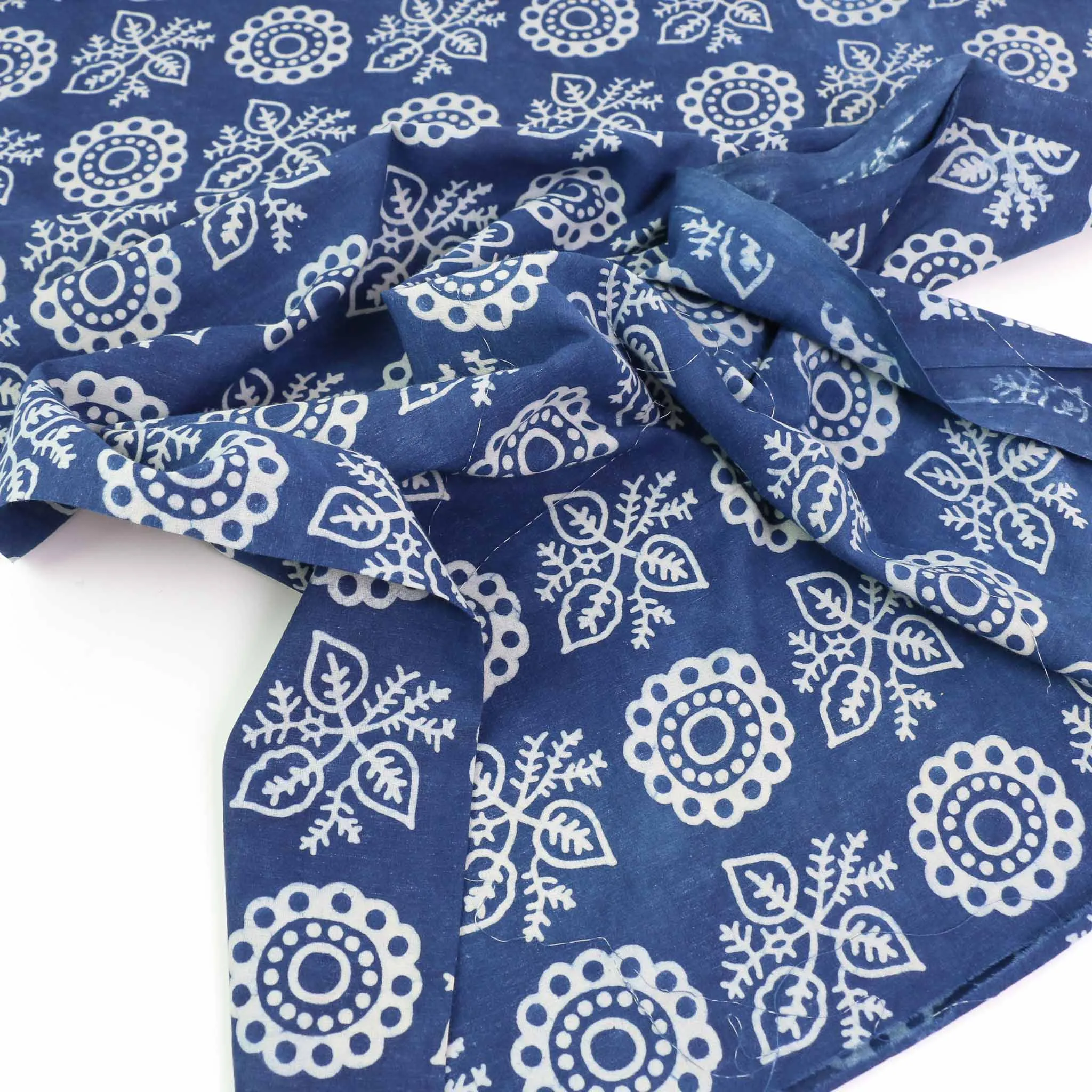 Cotton Voile - Indigo Hand block print