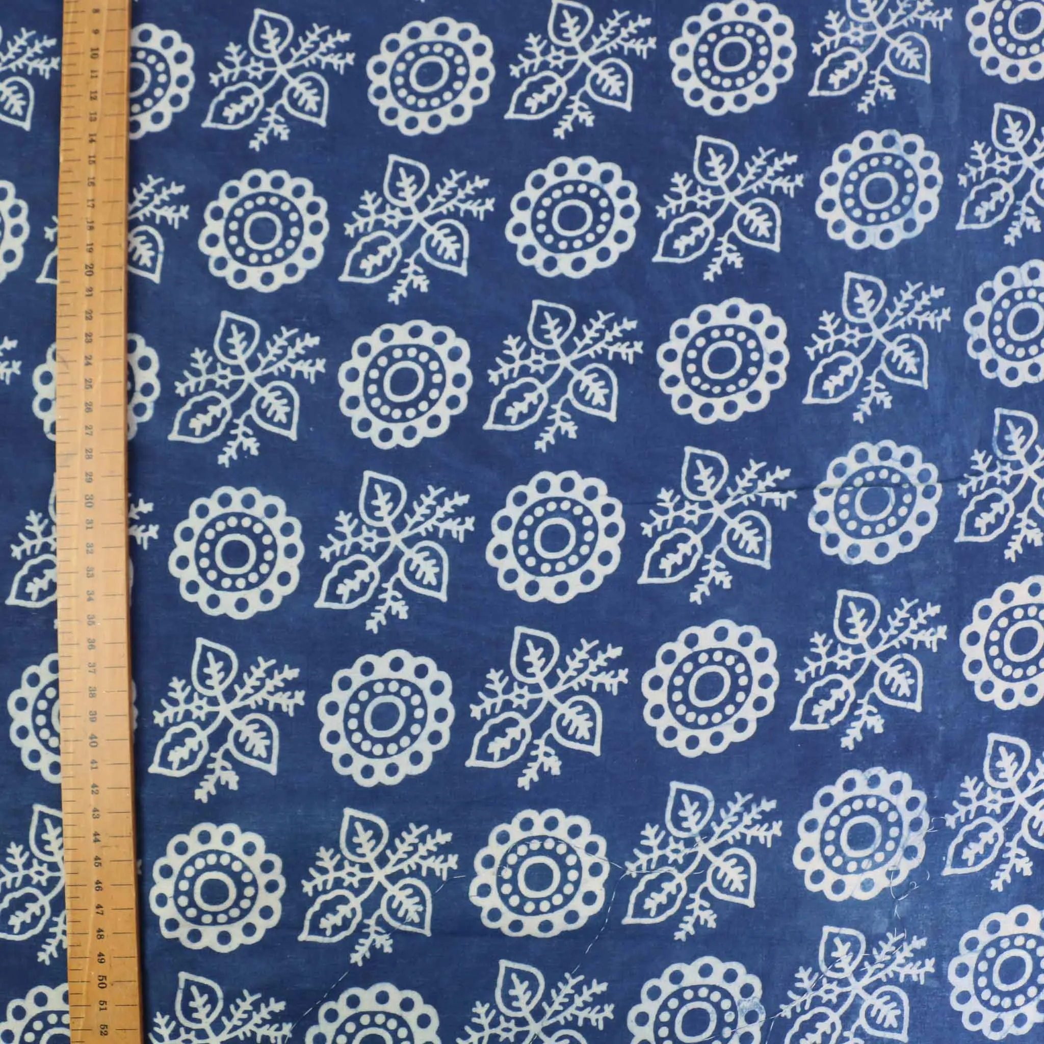 Cotton Voile - Indigo Hand block print