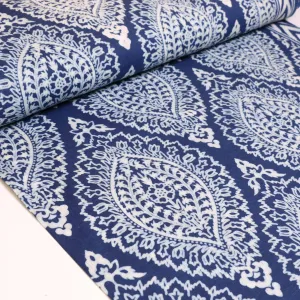 Cotton Voile - Indigo Hand block print