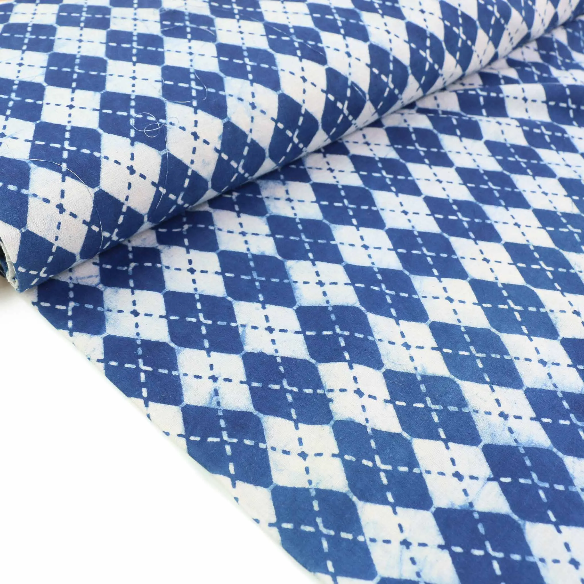 Cotton Voile - Indigo Hand block print