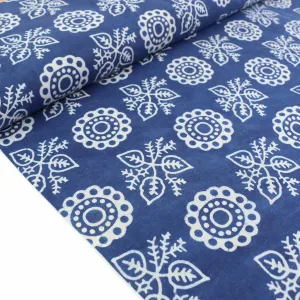 Cotton Voile - Indigo Hand block print