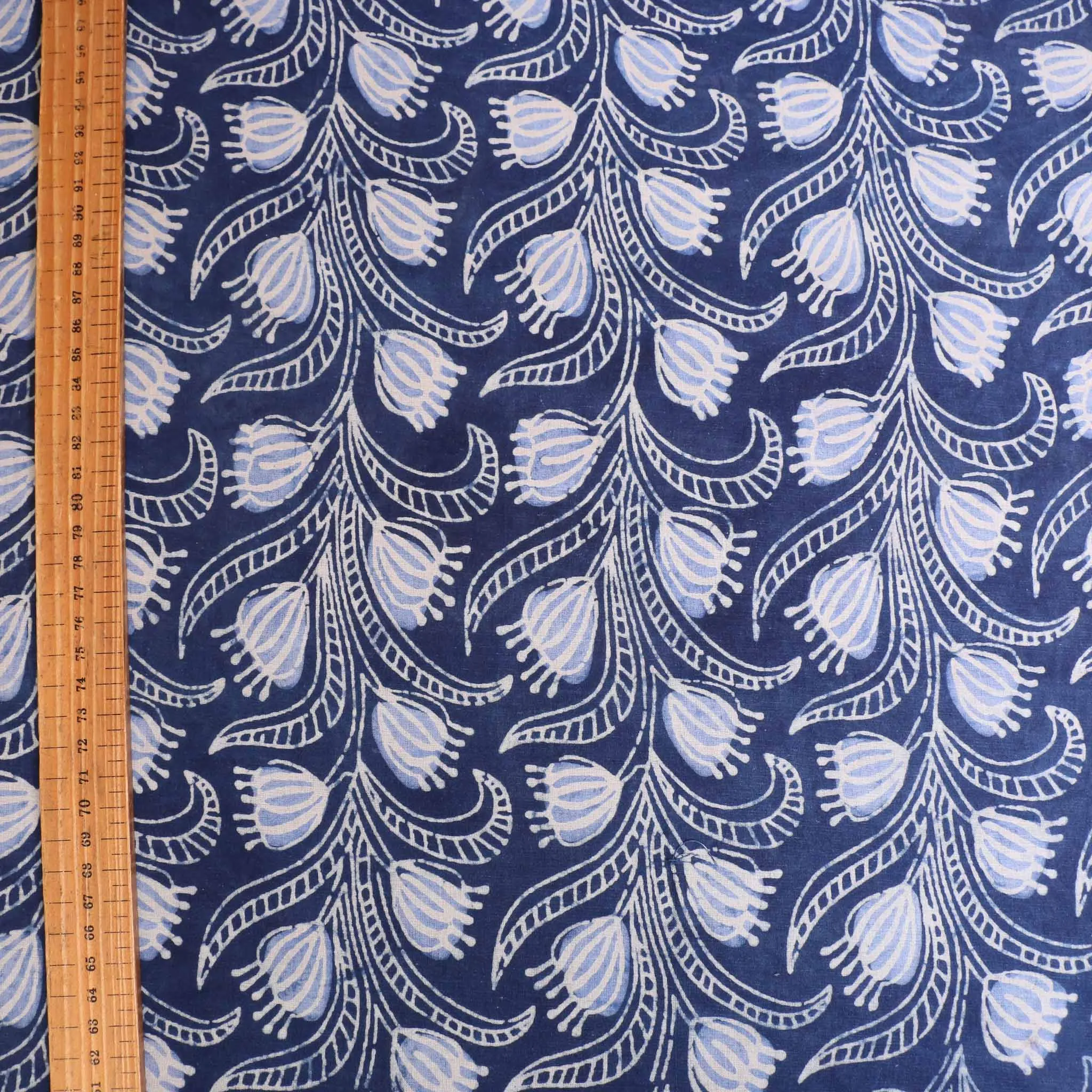 Cotton Voile - Indigo Hand block print