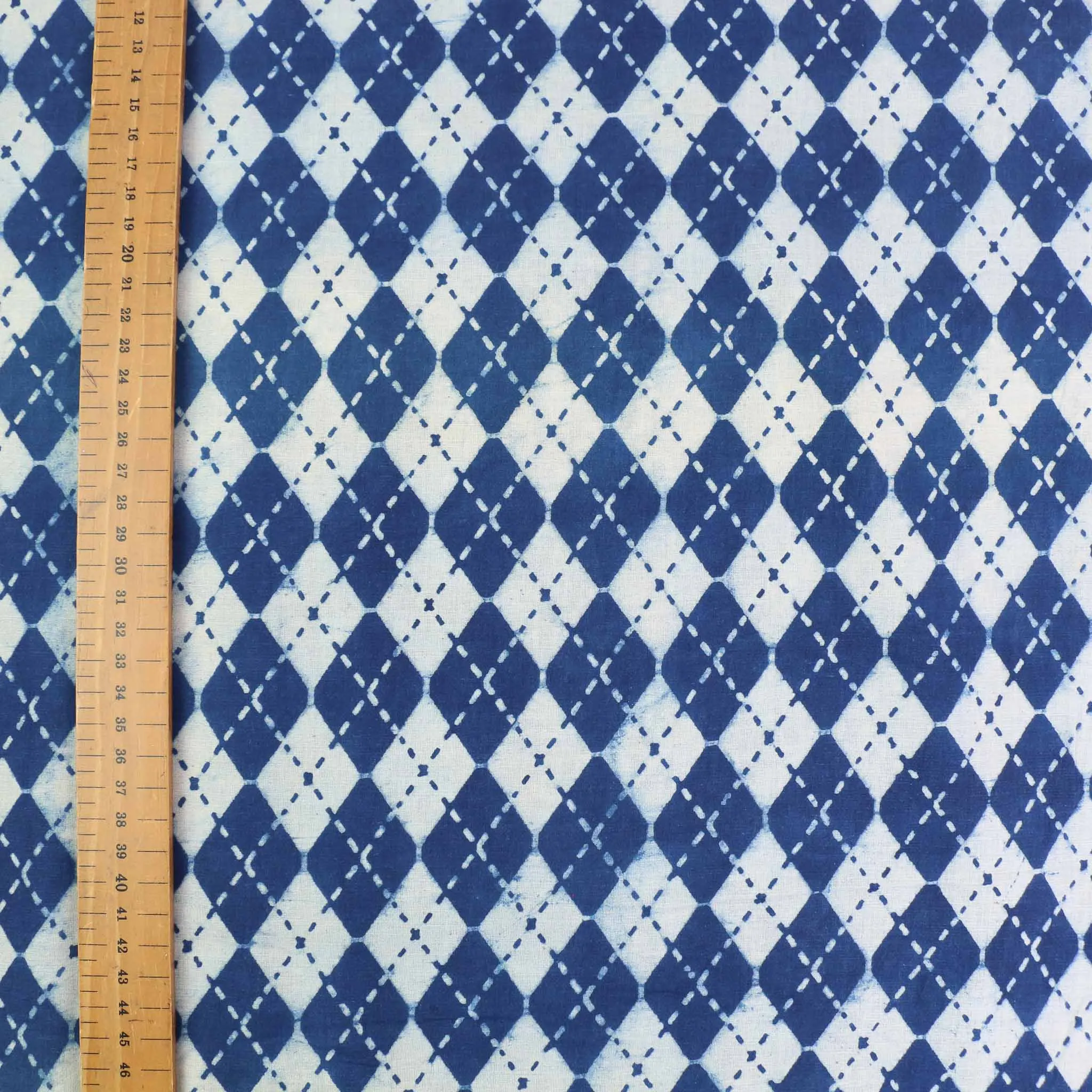 Cotton Voile - Indigo Hand block print