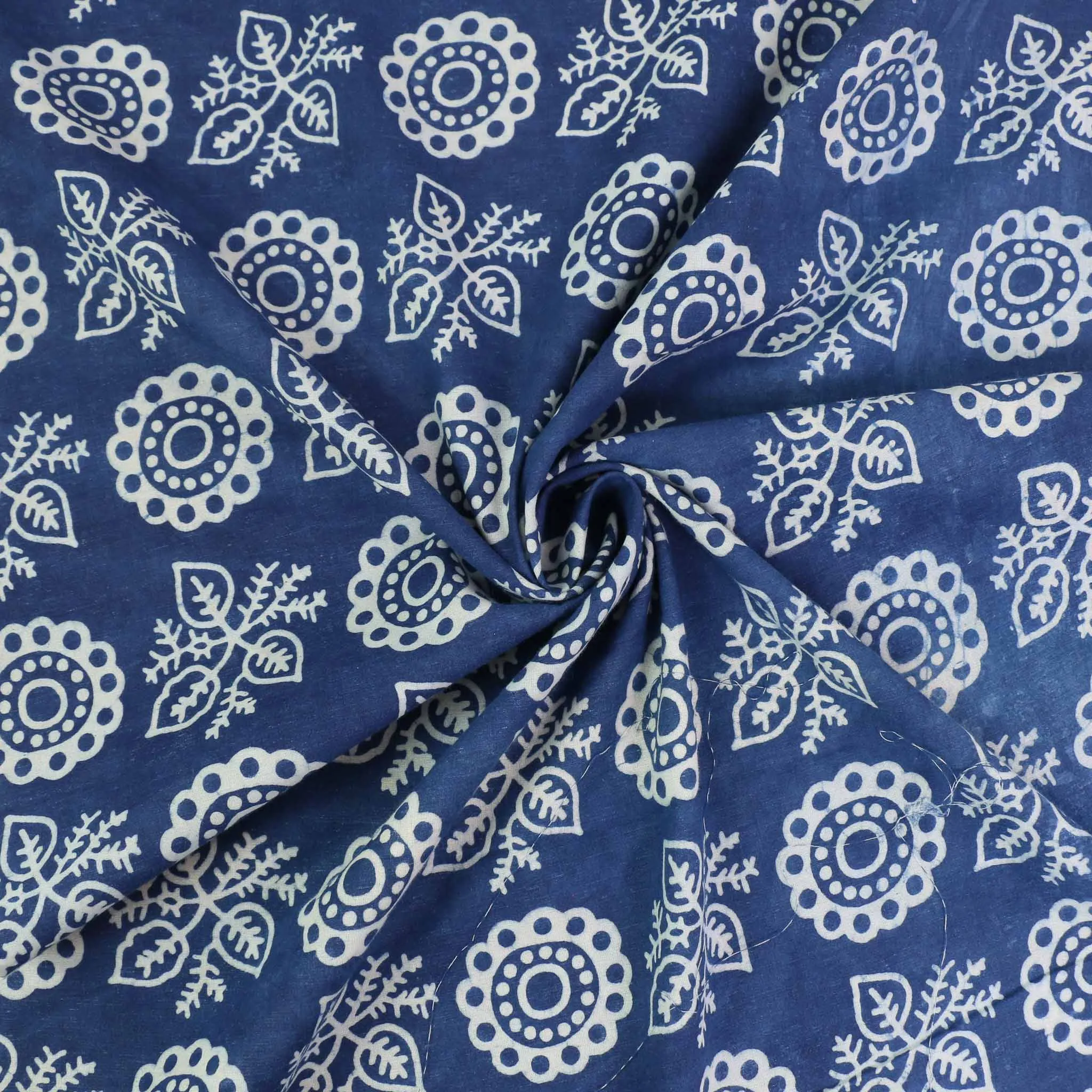 Cotton Voile - Indigo Hand block print