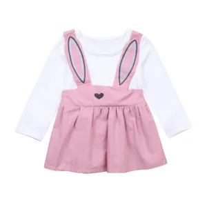 Cute Dress With Rabbit Ear Suspenders