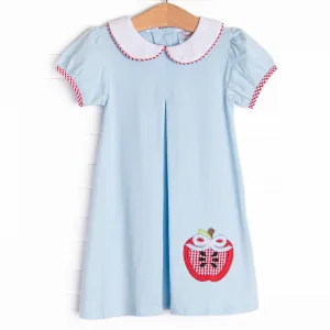 Cutie to the Core Applique Dress, Blue