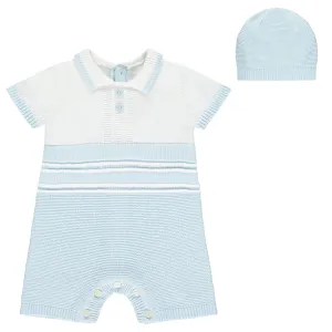 Dean Blue Knit Romper & Hat