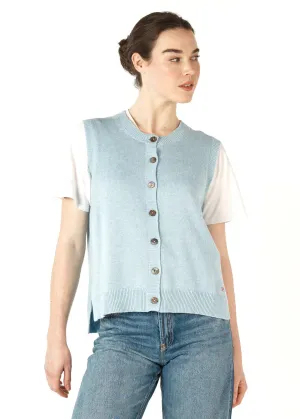 Essential Button Knitted Vest - Powder