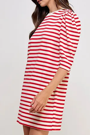 FINAL SALE: Red Striped Knit Dress