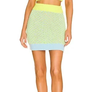 FOR LOVE AND LEMONS - NWOT JACINDA KNIT BLUE/GREEN SKIRT