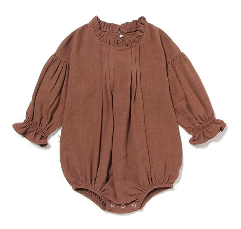 Gathered Long Sleeve Romper