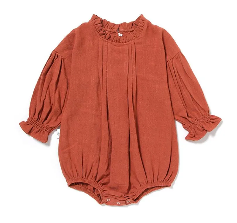 Gathered Long Sleeve Romper