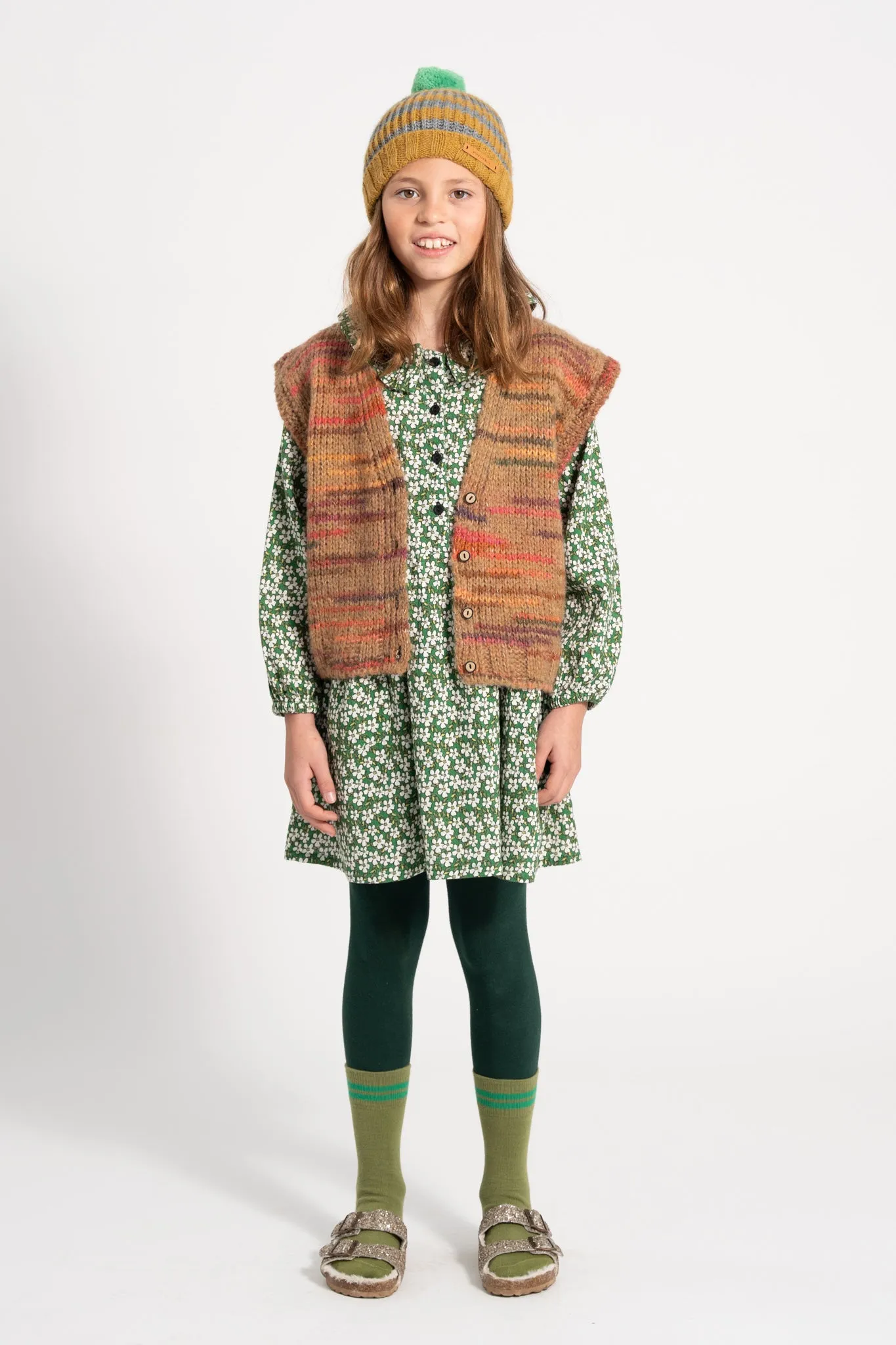 Green flowers collar dress by Piupiuchick