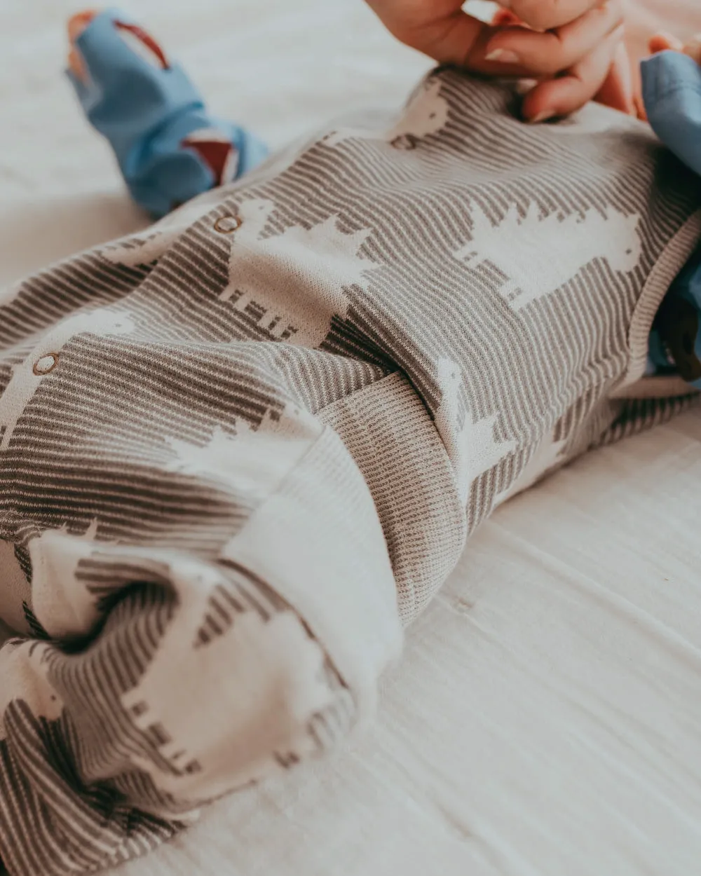 Grey Dinosaur And Stripe Print Romper