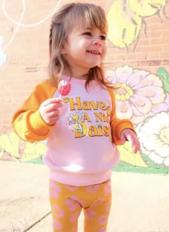 Have a Nice Daisy Retro Raglan French Terry